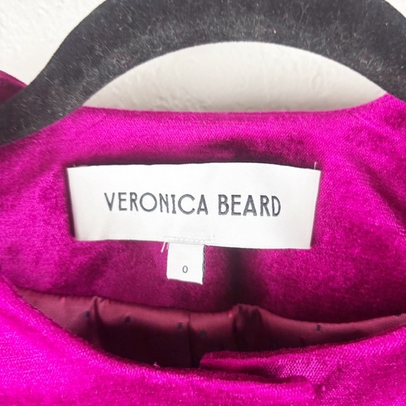 Veronica Beard Cencia Woven Satin Crystal Button Blazer Jacket Pink Size 8 - Picture 4 of 6